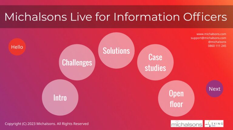Michalsons Live for Information Officers prezi